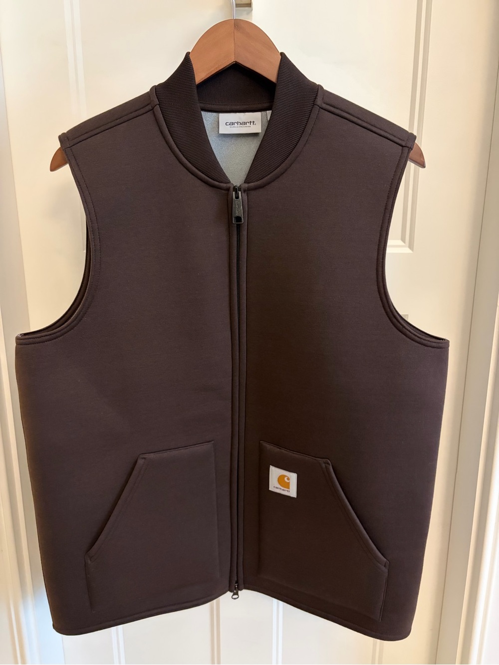 Carhartt WIP Men’s Brown Zip Front Vest - cotton/polyester blend